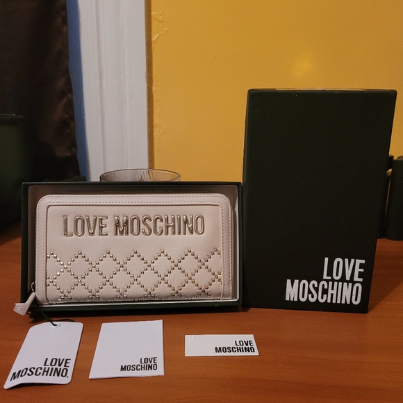 Love Moschino Off White w/ goldtone metal embellishments...